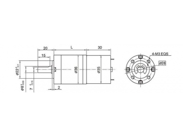 Permanenterregter DC-Getriebemotor, Planetengetriebemotor 36JXE30K/35ZY30