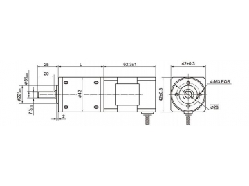 Bürstenloser Gleichstrommotor, Planetengetriebemotor 42JXG50K/42BL60