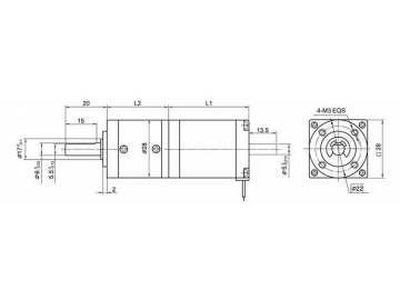 Schrittmotor mit Planetengetriebe 28JXS40K/28STH