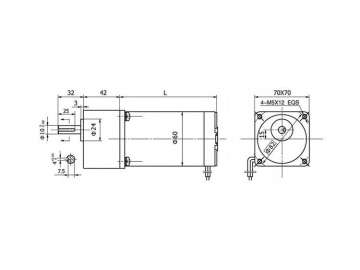 Permanenterregter DC-Getriebemotor 70JB80K/60ZY75 70JB80K/60ZY105