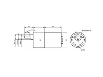 Permanenterregter DC-Getriebemotor 37JBE6K/35ZY40