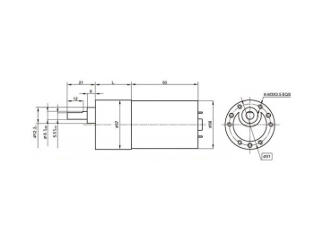 Permanenterregter DC-Getriebemotor 37JBE10K/36ZY50