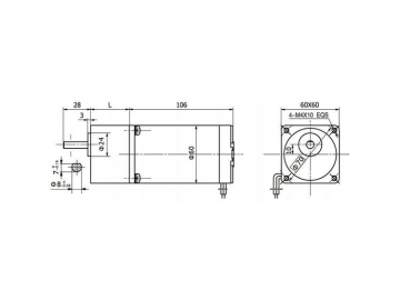 Permanenterregter DC-Getriebemotor 60JB50K/60ZY105