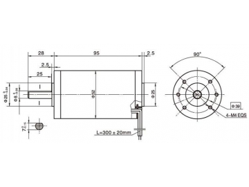 Permanenterregter Gleichstrommotor 52ZY95