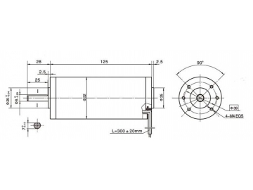 Permanenterregter Gleichstrommotor 52ZY125