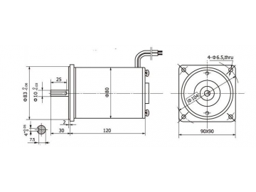 Permanenterregter DC-Motor 80ZY115