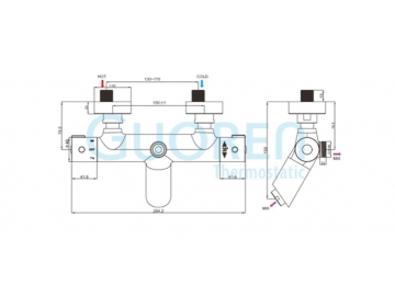 YG05 Thermostat Badewannenarmatur mit doppelter Kontrolle