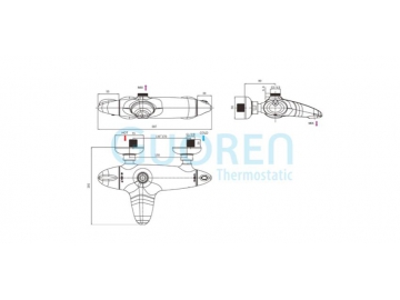 YG13 Thermostat Badewannenarmatur aus Chrom