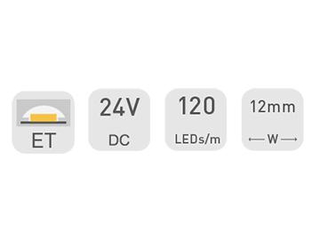 24V 12mm Dekorative LED-Strips zur Deckenbeleuchtung, DS8120