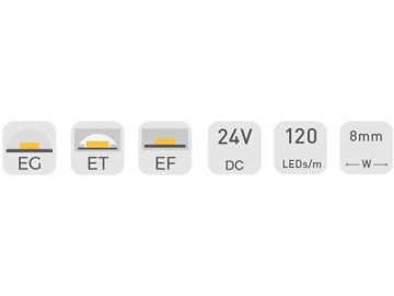 24V 8mm LED-Strips zur Wohnraumbeleuchtung, D3120