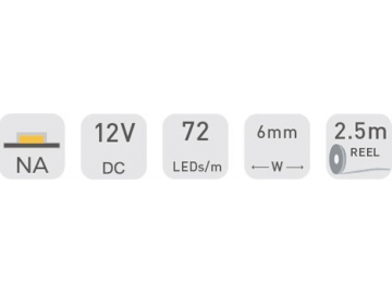D872 12V 6mm  Gewerblich nutzbare LED-Flexstreifen