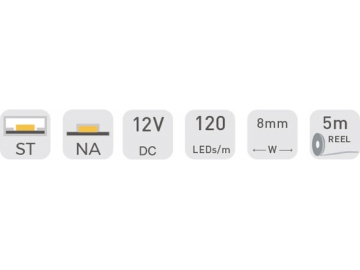 D4120 12V 8mm  LED-Streifen für Shopbeleuchtung