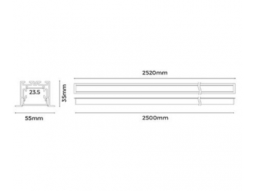 Leuchtkörper für LED-Strips zur Unterputzmontage, LE5535