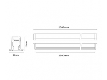 LED-Profil für LED-Streifen zur Unterputzmontage, LE1212