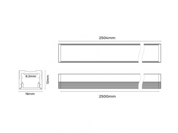 LED-Profil für LED-Vitrinenbeleuchtung, LS1613(B)