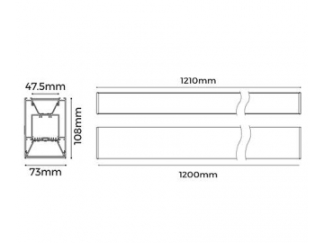 LED Alu Lichtprofil für Innenbeleuchtung, LH70