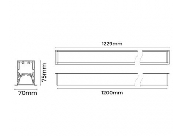 LED Aluprofil mit Deckenmontage, LE50