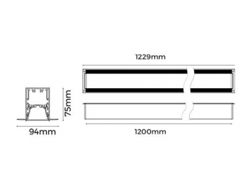 LED-Profil mit Deckenmontage für Innenbeleuchtung, LR50