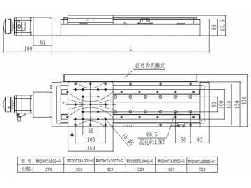 Motorisierte Präzisions-Lineartische WN200TA(50-500)S-G