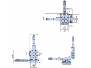 WN302WM25M Integrierte Präzisions-Lineartische mit XY-Montagesatz, aus Aluminiumlegierung