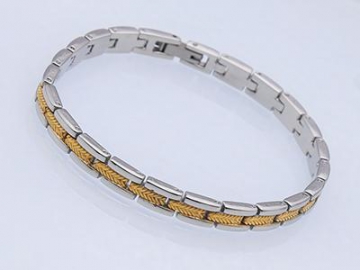 S918 - Edelstahl Magnetarmband mit Zirkonia-Steinen, Magnetschmuck Magnetisches Gesundheitsarmband, Magnettherapie Armband