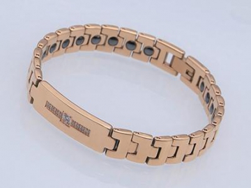 S380 - Edelstahl Magnetarmband mit weißen Zirkonia-Steinen, Magnetschmuck Magnetisches Gesundheitsarmband, Magnettherapie Armband