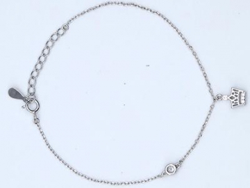 Armschmuck, Damen Armband aus 925 Sterling Silber und Zirkonia, Doppelringe Armkette, Verstellbares Armkettchen