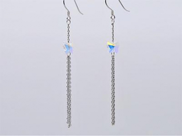 925 Sterling Silber Lange geometrische Dreieck-Ohrringe mit weißer Perle, Frauen Geschenk, Geometrische Dreieck-Ohrringe.