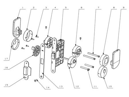 MG2814 Einsteckschloss mit Push/Pull-Türgriff