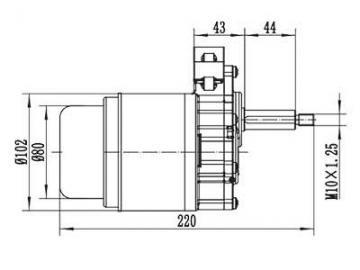 250W (2800 RPM) Antriebsmotor, DC Bürstenmotor, PMDC Motor ZD101AZ1