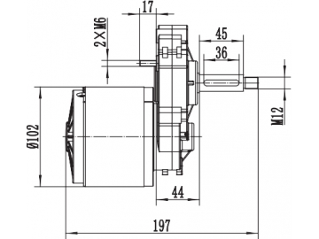 250W (2000 RPM) Antriebsmotor, DC Bürstenmotor, PMDC Motor ZD101AZ3