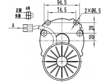 250W (2000 RPM) Antriebsmotor, DC Bürstenmotor, PMDC Motor ZD101AZ3