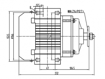 350-750W bürstenloser DC Motor, PMDC Motor TF120AHF