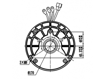 1200-1500W Antriebsmotor, bürstenloser DC Motor, PMDC Motor TF133AH