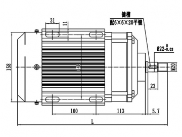 1200-1800W Antriebsmotor, bürstenloser DC Motor, PMDC Motor TF133AHF