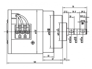 900W (3100 RPM) Antriebsmotor, bürstenloser Motor, PMDC Motor TF110AH2  Elektrische Antriebe für Flurförderzeuge zur Steuerung von horizontaler Bewegung