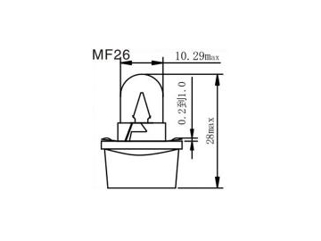 Glühlampe MF23, 25, 26, 30, T4  Birne für Armatur-Kontrollleuchte Autolampe, Armaturlampe, Autozubehör, Fahrzeugbeleuchtung