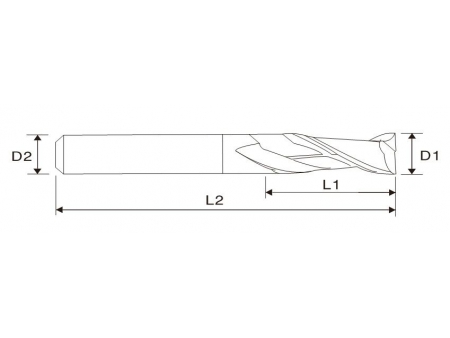 EMA02 Schaftfräser/ Hartmetallfräser / Hartfräser, lang, 2 Schneiden