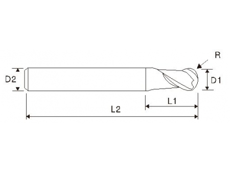 EMB17 Hartmetallfräser HRC65, mit Nanokomposit-Beschichtung, 45° Spiralwinkel/ Standardmodell EMB