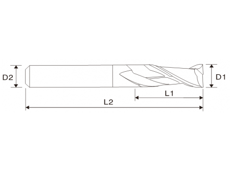 EMC01 X5070 Hartmetallfräser/ Schaftfräser, 2 Schneiden