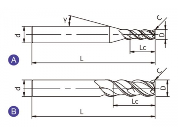 X-C4  HPC Fräser/ Helixfräser, 4 Schneiden, zum Entgraten