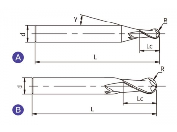 X-BH2  HPC Hartmetall Schaftfräser/ Radiusfräser, 2 Schneiden