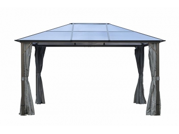 12' x 10' Hardtop Pavillon mit Dach aus Polykarbonat und Alu-Pfosten