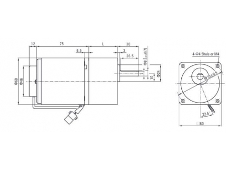 60mm 6W  Motor mit Drehzahlregler