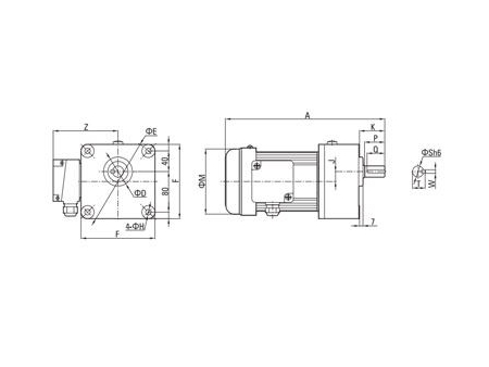 AC Dreiphasen Getriebemotor (klein)