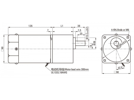 90mm 60W  Reversibler Motor