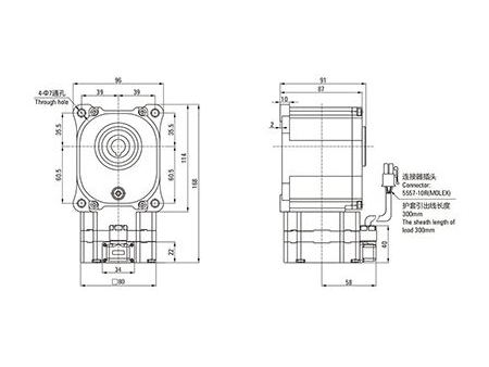 60mm 60W  DC Getriebemotor, rechtwinklig (bürstenlos)