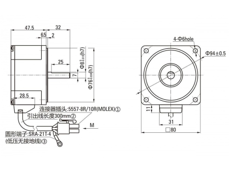 DC Getriebemotor Rundwellentyp (bürstenlos)