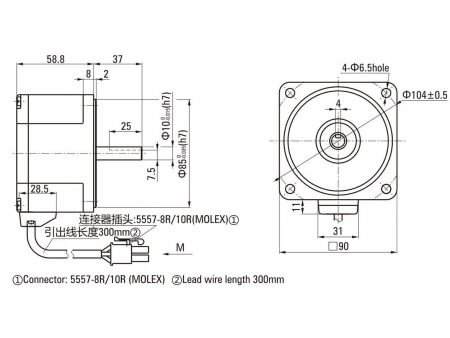 DC Getriebemotor Rundwellentyp (bürstenlos)