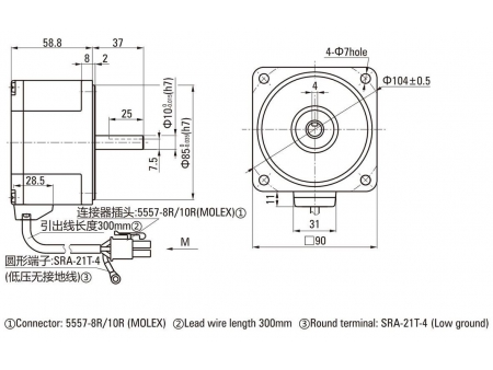 DC Getriebemotor Rundwellentyp (bürstenlos)